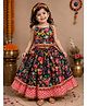 TINY MINY MEE Cotton Rayon Woven Sleeveless Floral Printed Lace Embellished Lehenga Choli Set - Multi Colour