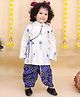 KID1 Cotton Woven Full Sleeves Mor Pankh Motif Printed Kurta & Dhoti Set - Navy Blue