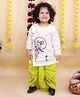 KID1 Cotton Woven Full Sleeves Lord Krishna Embroidered Kurta & Dhoti Set - White