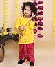 KID1 Cotton Woven Full Sleeves Lord Krishna Embroidered Kurta & Dhoti Set - Yellow