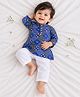 KID1 Cotton Woven Full Sleeves Bandhani Printed Kurta & Pyjama Set - Blue