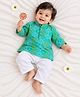 KID1 Cotton Woven Full Sleeves Bandhani Printed Kurta & Pyjama Set - Green