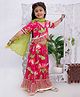 KID1 Cotton Woven Half Sleeves Floral Printed Lehenga & Choli With Dupatta Set - Pink