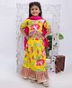 KID1 Cotton Woven Half Sleeves Floral Printed Lehenga & Choli With Dupatta Set - Yellow