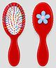 Stoln Girls Floral Detail Hair Brush with Multicolour Ball Tip Bristles - Red