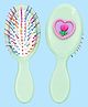 Stoln Girls Heart Applique Hair Brush with Multicolour Ball Tip Bristles - Green