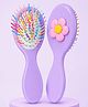 Stoln Girls Floral Detail Hair Brush with Multicolour Ball Tip Bristles - Purple