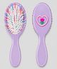Stoln Girls Heart Floral Detail Hair Brush with Multicolour Ball Tip Bristles - Purple