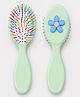 Stoln Girls Daisy Applique Paddle Hair Brush with Soft Ball Tip Bristles - Green