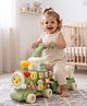 Bonfino 5-in-1 Musical Baby Walker | Push Train Toy with Activity Panel, Steam Exhaust Engine & Detachable Ride-On Trailer | Learning Walker for Kids (Olive) | Interactive Music & Lights