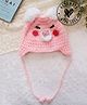 Woonie Knit Pig Designed Hand Knitted Cap - Pink - Circumference - 35 Cm