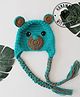 Woonie Knit Bear Designed Hand Knitted Cap - Green - Circumference - 27.5 Cm