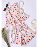 StyloBug Woven Sleeveless Polka Dots Printed Top & Shorts Set - Pink