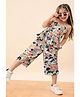 StyloBug Rayon Woven Sleeveless Floral Printed Coordinating Top & Capri Set - Multi Colour