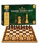 Clapjoy Wooden Magnetic Chess Board Game Set| 13 * 13 Inch Folding & Travel Friendly Portable Strategy Game for Kids & Adults