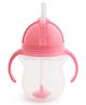 Munchkin Click Lock Tip & Sip Weighted Straw Cup with Handles Spill-Proof Sippy Cup with Flip-Top Lid, Blue, 7oz, BPA-Free - Pink
