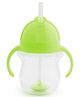 Munchkin Click Lock Tip & Sip Weighted Straw Cup with Handles Spill-Proof Sippy Cup with Flip-Top Lid, Blue, 7oz, BPA-Free - Green