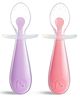 Munchkin Gentle Silicone Training Spoon Set Anti-choking Self-feeding Spoons With Spoon REST, Bpa-free Pack of 2 - Pink & Purple