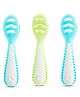 Munchkin Multistage Silicone Baby Spoons Gentle Dip Self-Feeding Spoons for Infants, Stage 1 & Stage 2, BPA-Free - Blue