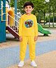 Palgrave Cotton Knit Full Sleeves Active Is Healthy Text Printed Tee & Joggers Set - Yellow