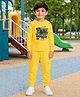 Palgrave Cotton Knit Full Sleeves Cool Boy Text Printed Tee & Joggers Set - Yellow