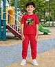 Palgrave Cotton Knit Half Sleeves Sports Are Life Text Printed Tee & Joggers Set - Red