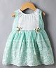 Blabber Sleeveless Lace Embellished Floral Embroidered & Applique Detailed Knee Length Dress - Sea Green