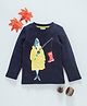 Kookie Kids Full Sleeves T-Shirt With Fish Print - Navy