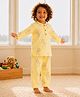 Tittertots Organic Cotton Knit Full Sleeves Zebra Printed Coordinating Kurta Style Tee & Pants Set - Yellow