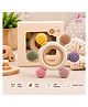 Puchku Silicone & Wooden Baby Teether for 3+ Months BPA Free Soft Teething Toy Safe Teether for Infants Round Shape Pack of 1 - Cream