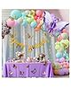Puchku Rainbow Theme Birthday Decorations - 81Pcs Butterfly Decoration Items, Golden Happy Birthday Banner, Birthday Decoration Kit - Lilac