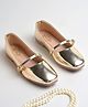 Shoetopia Metallic Buckle Closure Mary Jane Ballerinas - Golden