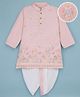 EARTHY TOUCH Viscose Woven Full Sleeves Kurta Dhoti Set with Floral Sequin Embroidery - Pink