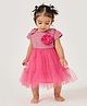 One Friday Woven Cap Sleeves Floral Applique Detailed Dress - Pink