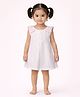 One Friday Cotton Woven Sleeveless Floral Schiffli Embroidered Bow Applique Detailed Dress - Off White