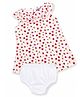 One Friday Cotton Knit Sleeveless Floral Printed Frill Detailed Dress With Bloomers - Off White