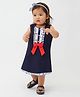 One Friday Cotton Woven Sleeveless Nautical Theme Printed Dress - Navy Blue
