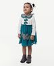 One Friday Cotton Woven Full Sleeves Bow Applique Detailed Dress - Blue