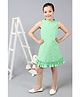 One Friday Woven Sleeveless Floral Embroidered Dress - Green