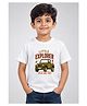 Wear Your Opinion Cotton Knit Half Sleeves Jeep Printed Tee - White