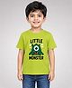 Wear Your Opinion Cotton Knit Half Sleeves Monster Printed Tee - Lime Punch