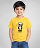 Wear Your Opinion Cotton Knit Half Sleeves Panda Printed Tee - Yellow