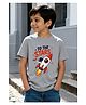 Wear Your Opinion Cotton Knit Half Sleeves Space Theme Printed Tee - Grey
