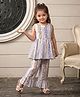 FOSTRIC Cotton Blend Woven Sleeveless Floral Printed Coordinating Top & Pants Set - White