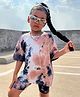 FOSTRIC Cotton Blend Woven Half Sleeves Tye Dye Coordinating Tee & Shorts Set - Multi Colour