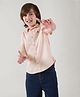 One Friday Cotton Woven Half Sleeves Brand Initials Embroidered Shirt - Peach