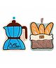House of Quirk Flower Shaped Hanging Towels Set of 2 Soft Coral Fleece Kitchen & Bathroom Towels Super Absorbent & Quick Dry Decorative Cloths - Blue/Orange