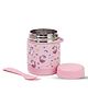 House of Quirk Baby Feeding Bowl with Spoon 300ml Insulated Leakproof Food Container for Kids BPA Free Portable Thermal Bowl - Pink