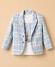 Dapper Dudes Cotton Mix Woven Full Sleeves Textured Blazer With Printed Inner Tee - Light Blue