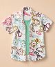 Dapper Dudes Knit Half Sleeves Printed Shirt With Floral Print - Green